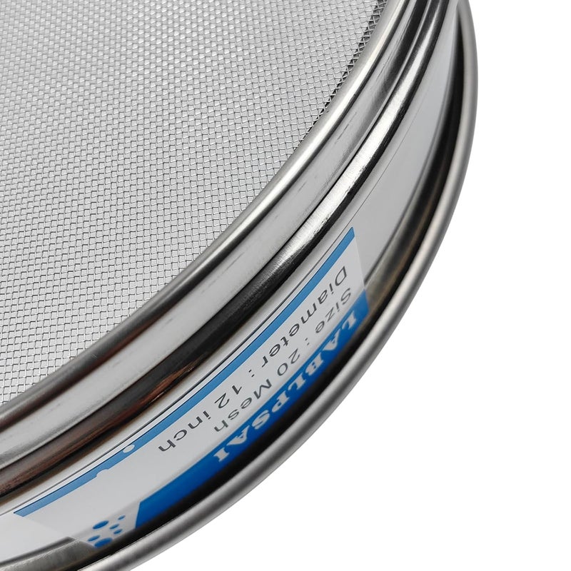 LABLPSAI 20 Mesh Lab Sieves 12" Diameter 304 Stainless Steel Wire Cloth Test Sieve for Industrial Laboratory Home - Image 4